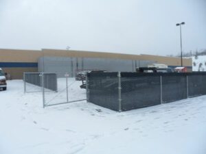 black chainlink fence